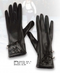 Women's Lace Leather Gloves with Fleece Insulation
