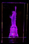 3 Inch 3D Laser Etched Crystal - New York Statue Of Liberty